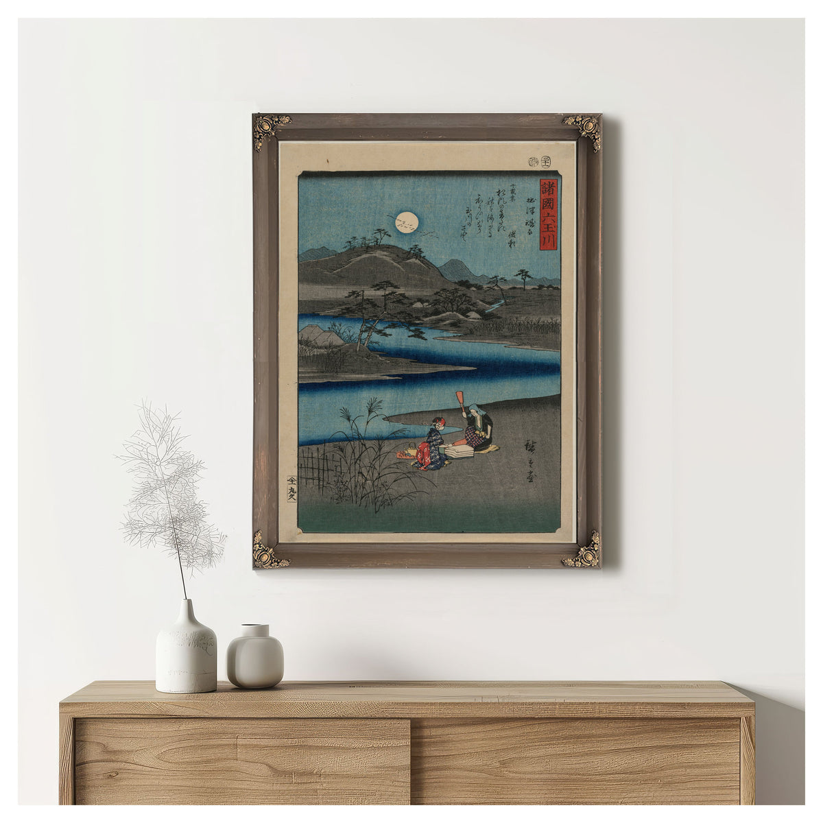 Cloth Fulling Jewel River Settsu the By Utagawa Hiroshige