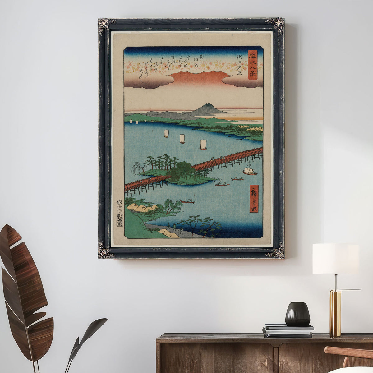 Evening Glow Seta the Series Eight By Utagawa Hiroshige