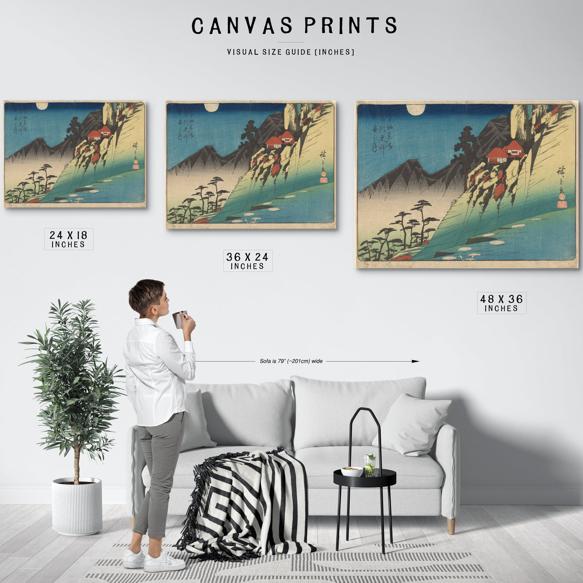 Hillside Houses Dark Mountains By Utagawa Hiroshige