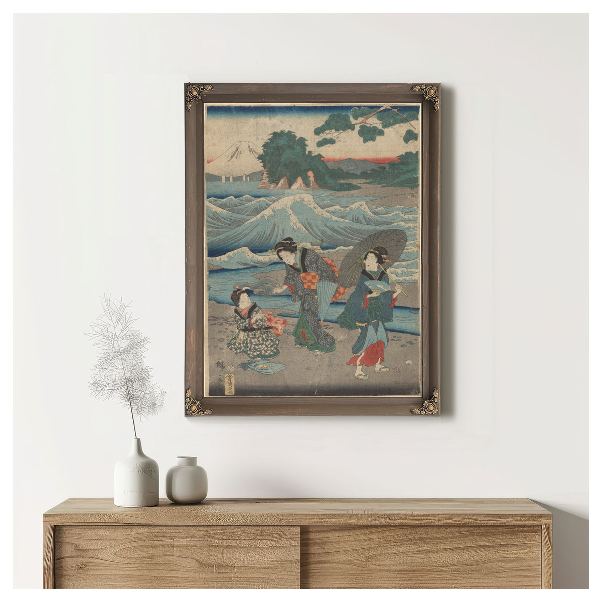 Three Women Waves By Utagawa Hiroshige