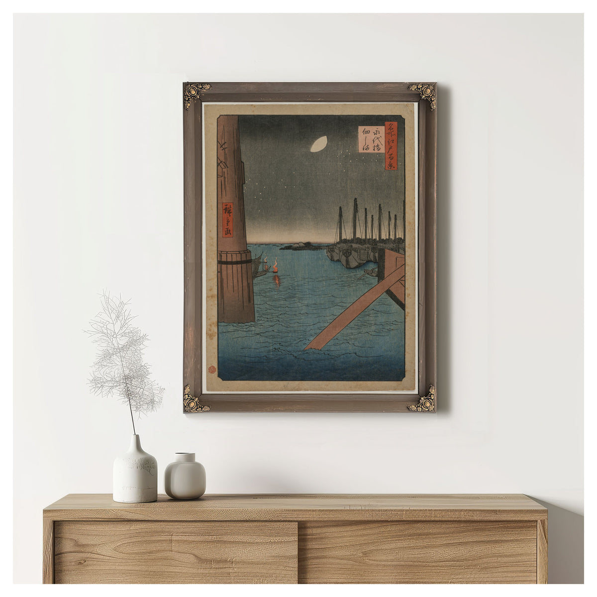 Tsukudajima Eitai Bridge the Series By Utagawa Hiroshige