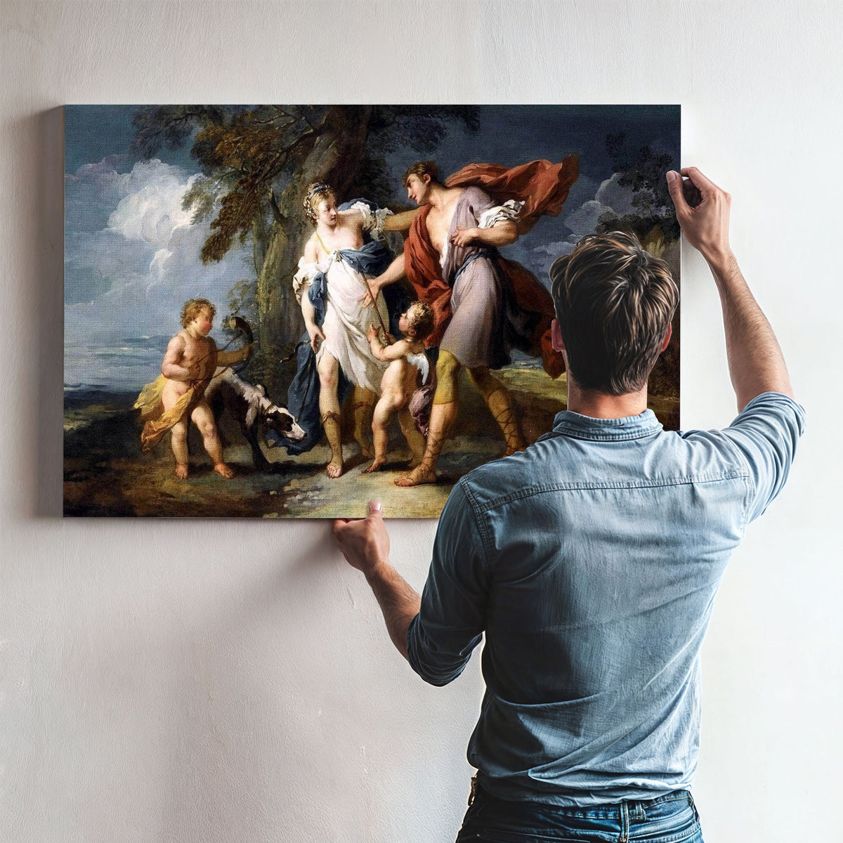 Venus And Adonis Painting Franois Boucher Canvas Art