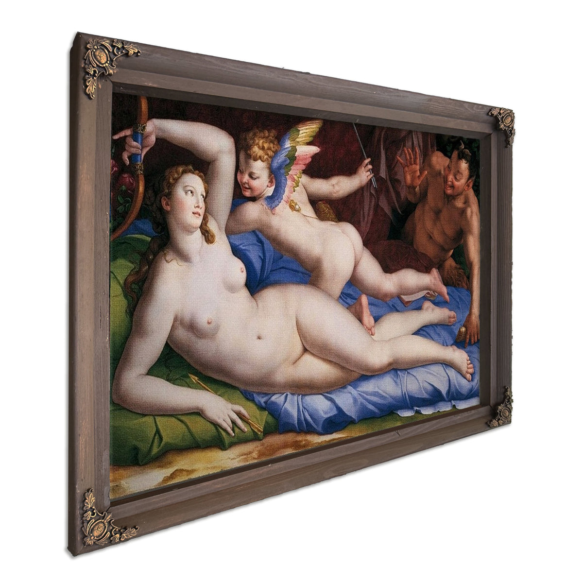 Venus Cupid And Satyr 1553 1554 Oil On Panel 135X231Cm Rome Galleria Colonna By Agnolo Bronzino