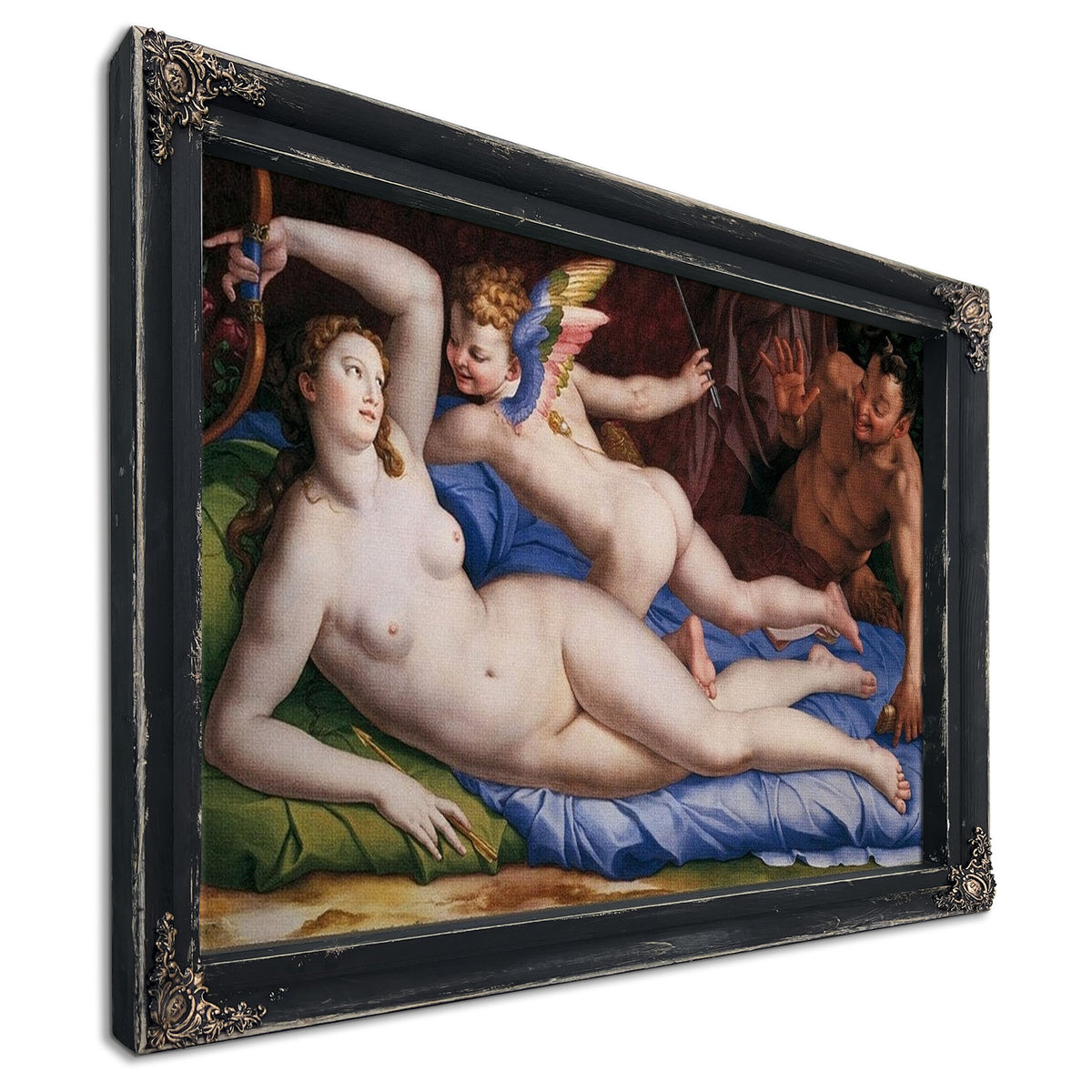 Venus Cupid And Satyr 1553 1554 Oil On Panel 135X231Cm Rome Galleria Colonna By Agnolo Bronzino