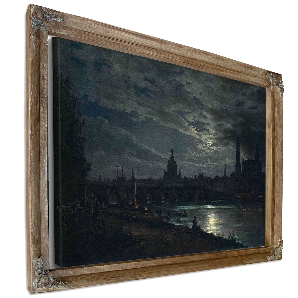 View Of Dresden By Moonlight by Johan Christian Dahl