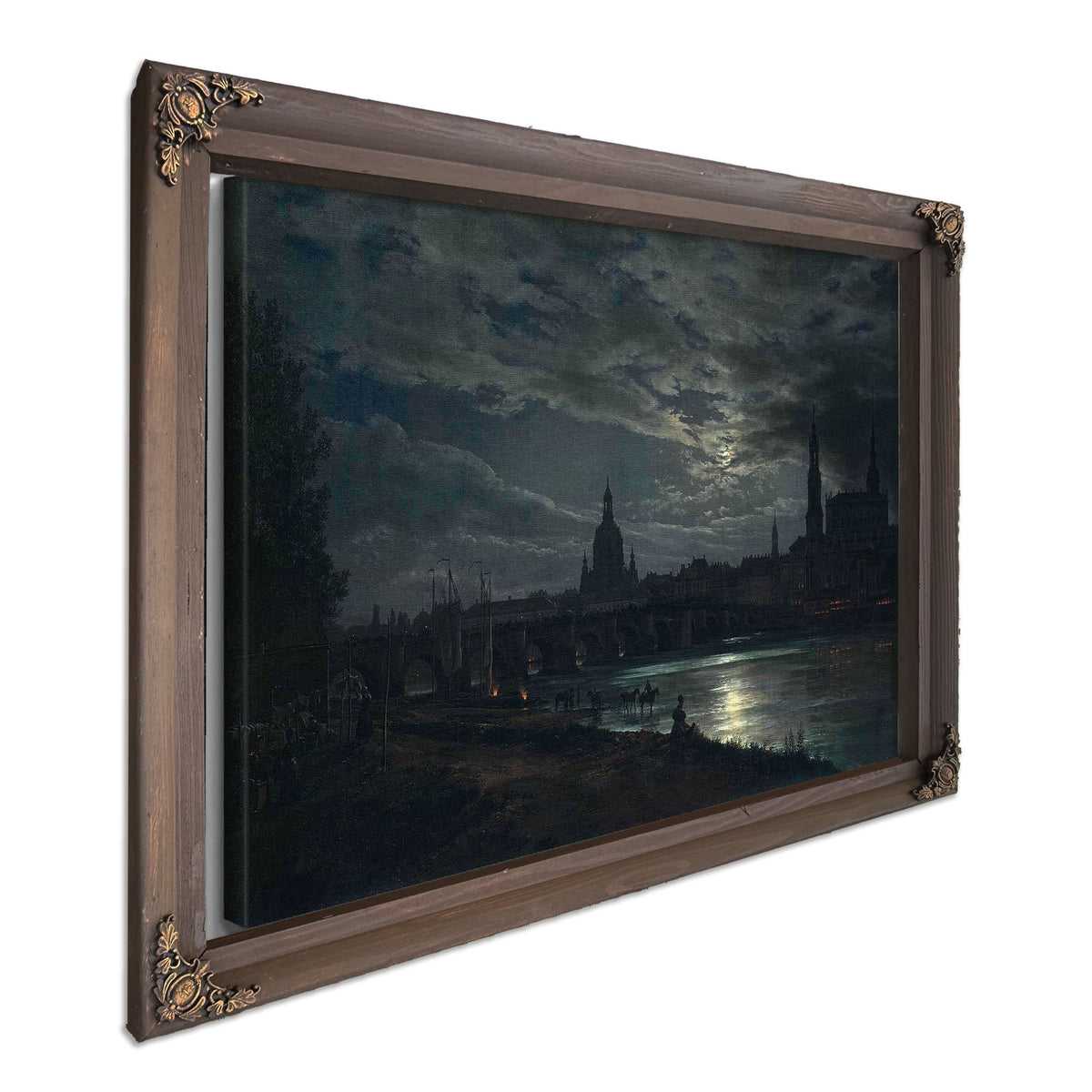 View Of Dresden By Moonlight by Johan Christian Dahl
