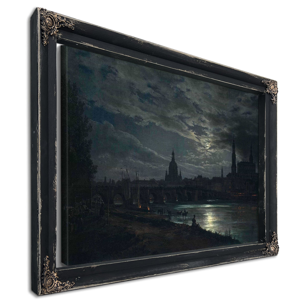 View Of Dresden By Moonlight by Johan Christian Dahl