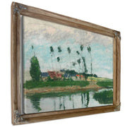 Village Au Bord Dun Etang by Camille Pissarro