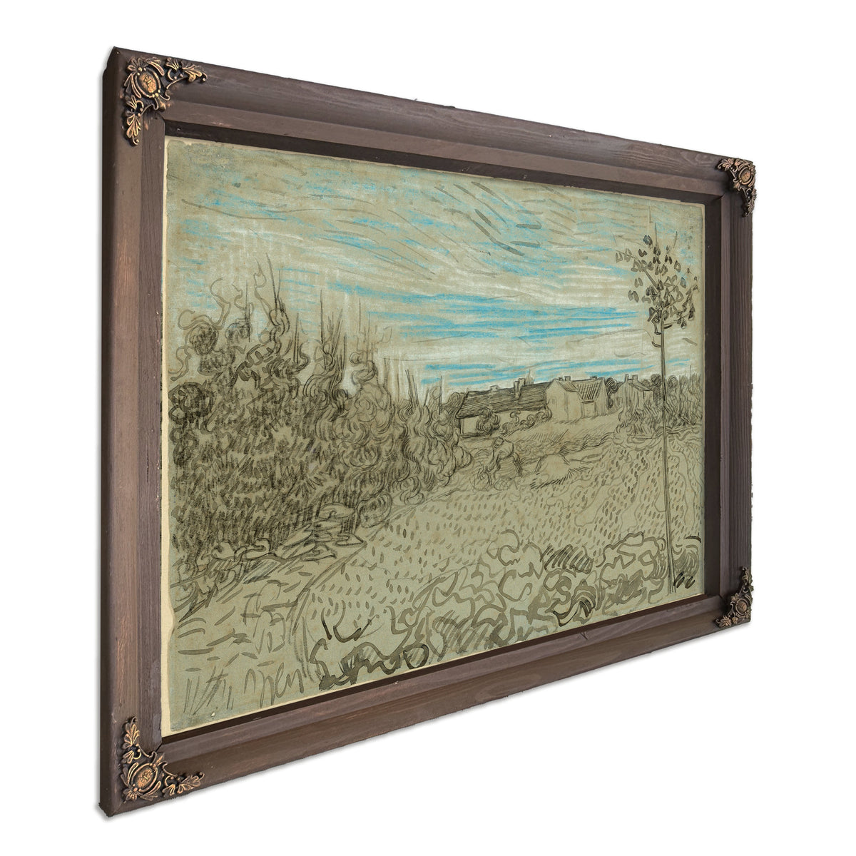 Cottages a Woman Working the Middle By Vincent van Gogh
