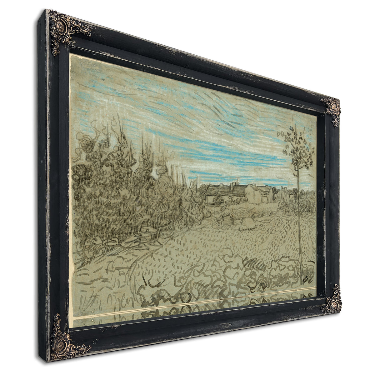 Cottages a Woman Working the Middle By Vincent van Gogh