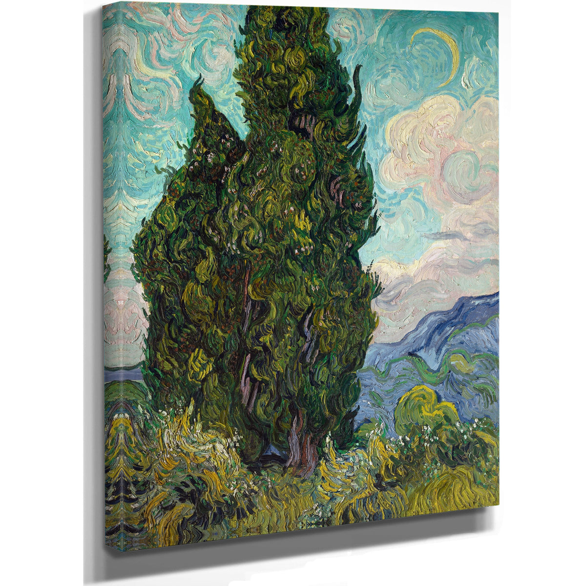 Cypresses 1889 By Vincent van Gogh