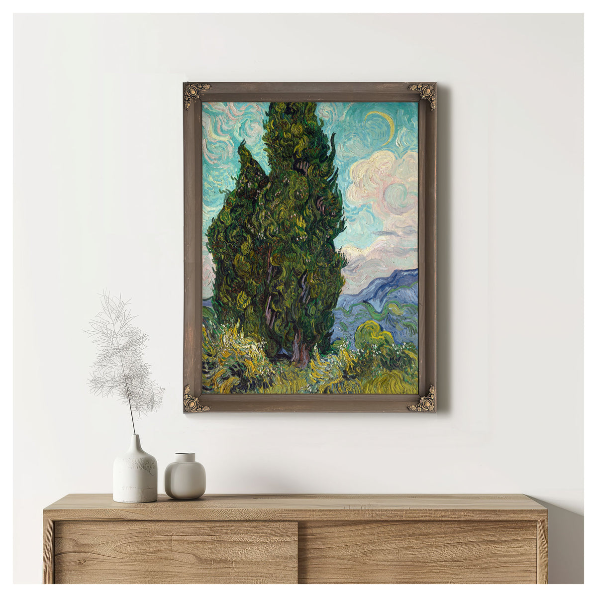 Cypresses 1889 By Vincent van Gogh