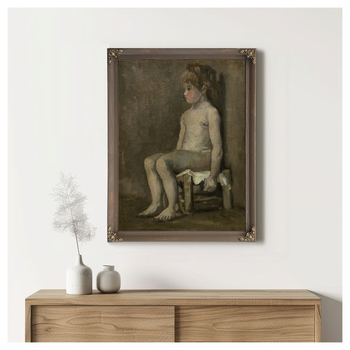 Nude Girl Seated By Vincent van Gogh