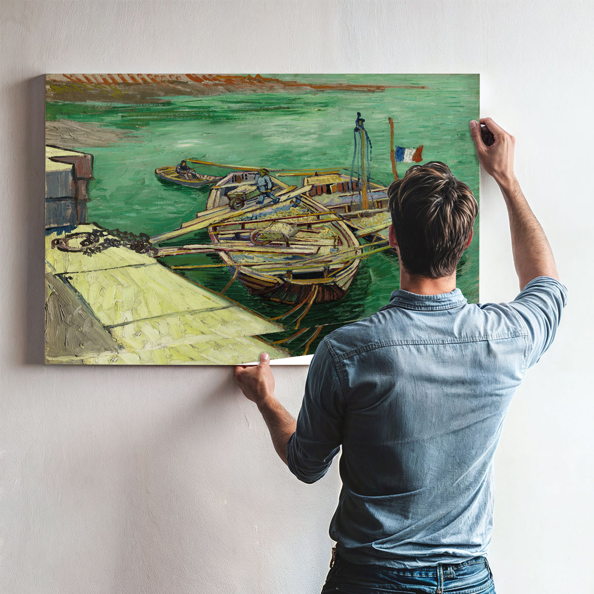Quay Men Unloading Sand Barges 1888 By Vincent van Gogh