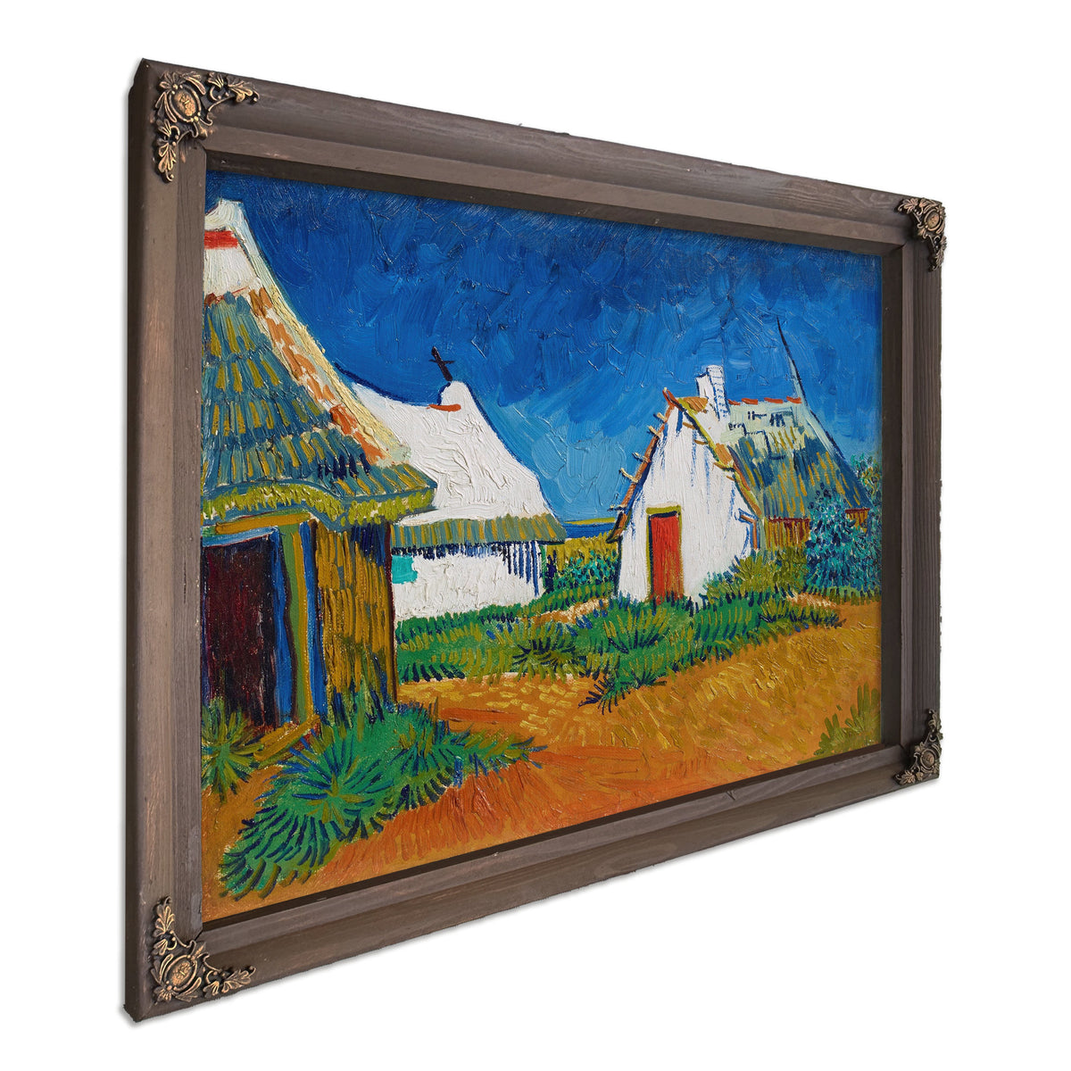Three White Cottages Saintes Maries By Vincent van Gogh