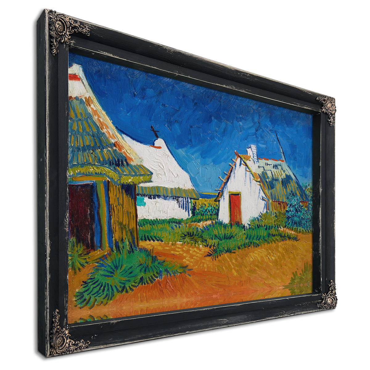 Three White Cottages Saintes Maries By Vincent van Gogh