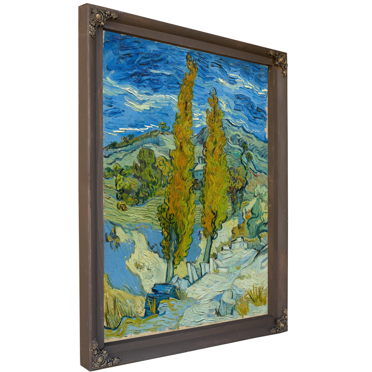 Two Poplars the Alpilles Near Saint By Vincent van Gogh