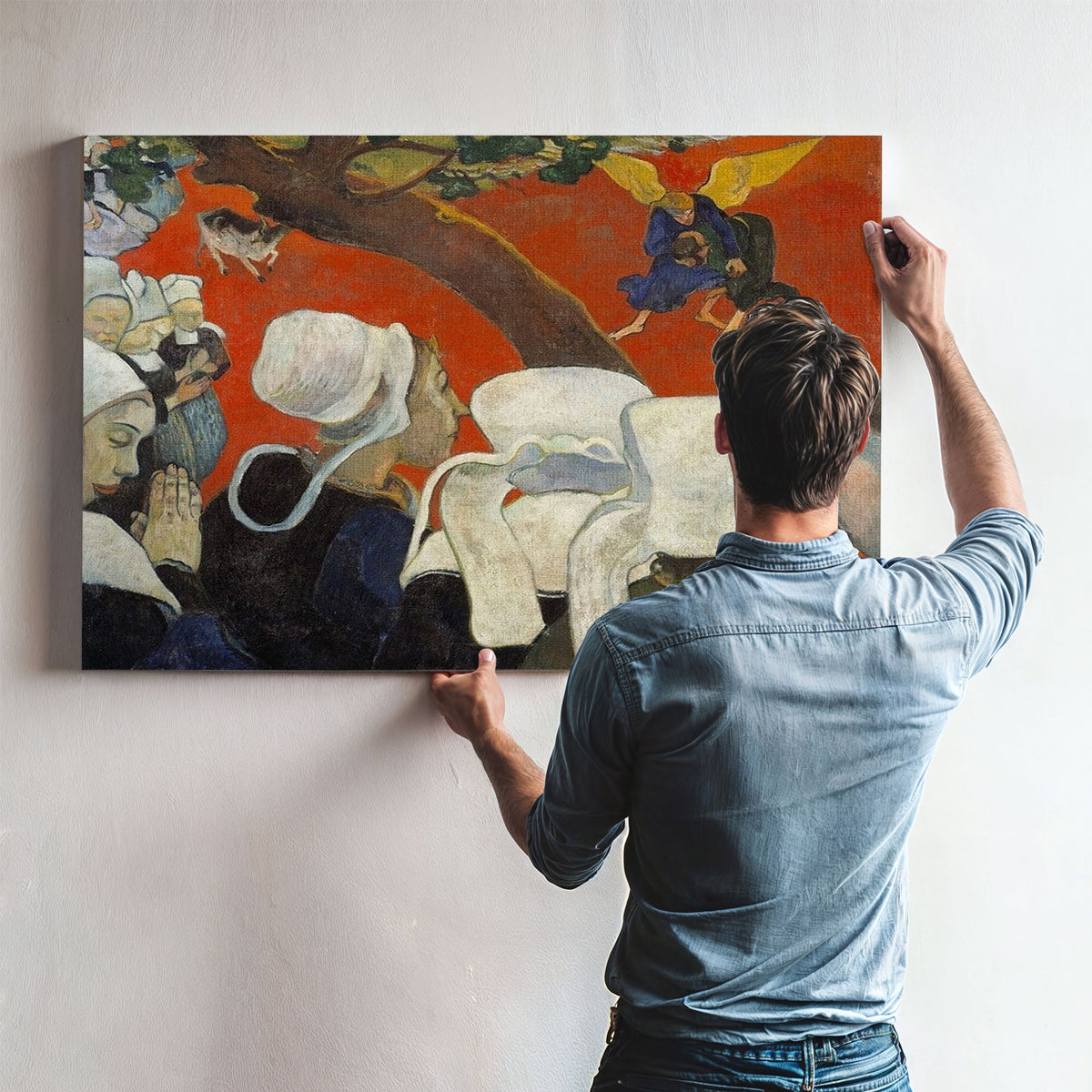Vision Of The Sermon (Jacob Wrestling With The Angel) By Paul Gauguin