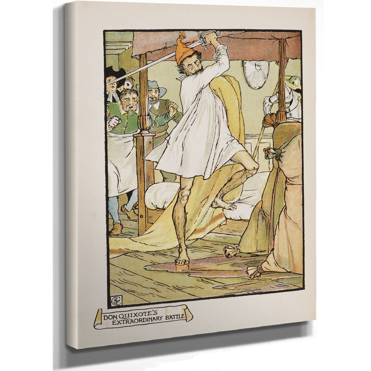 Don Quixotes Extraordinary Battle 1900 By Walter Crane