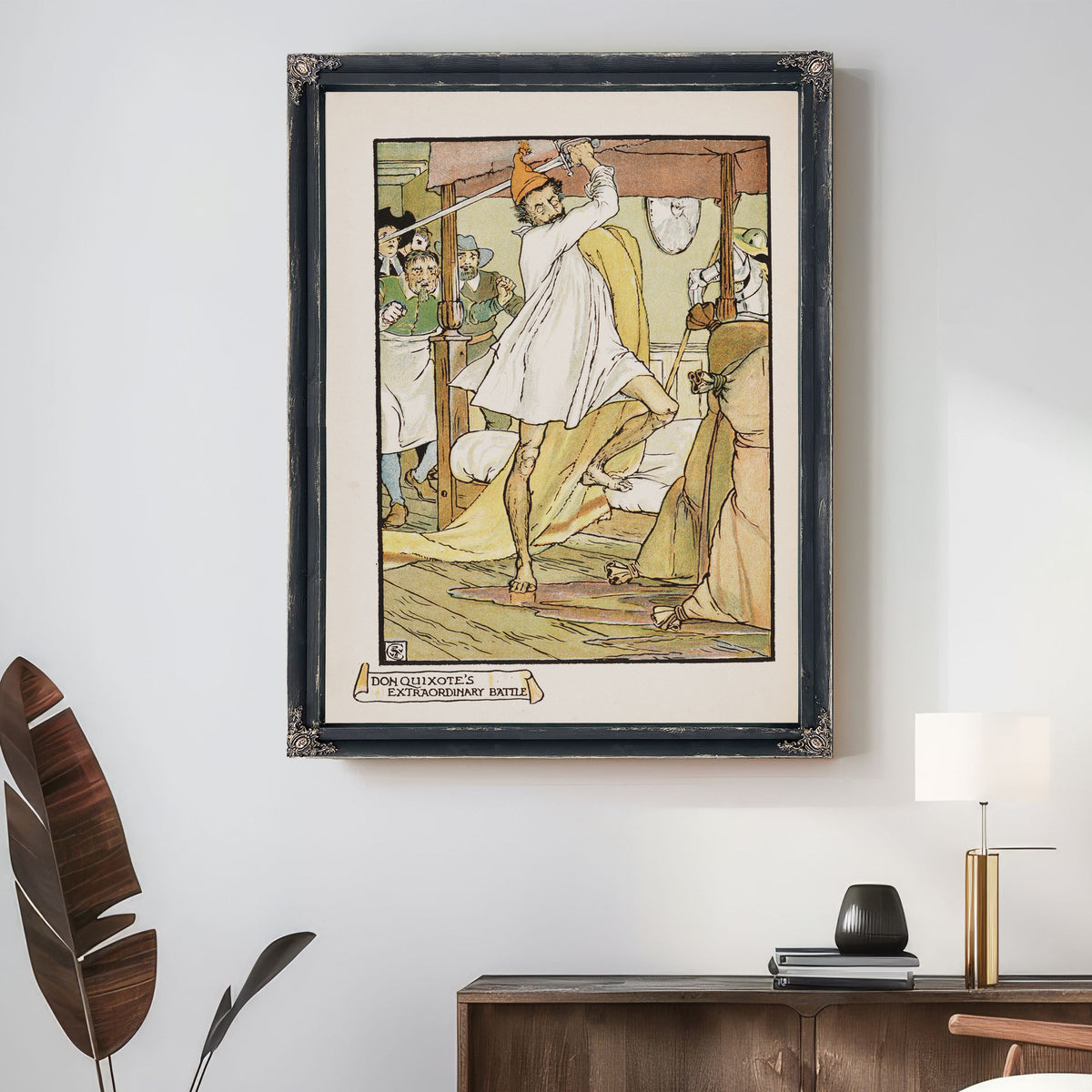 Don Quixotes Extraordinary Battle 1900 By Walter Crane
