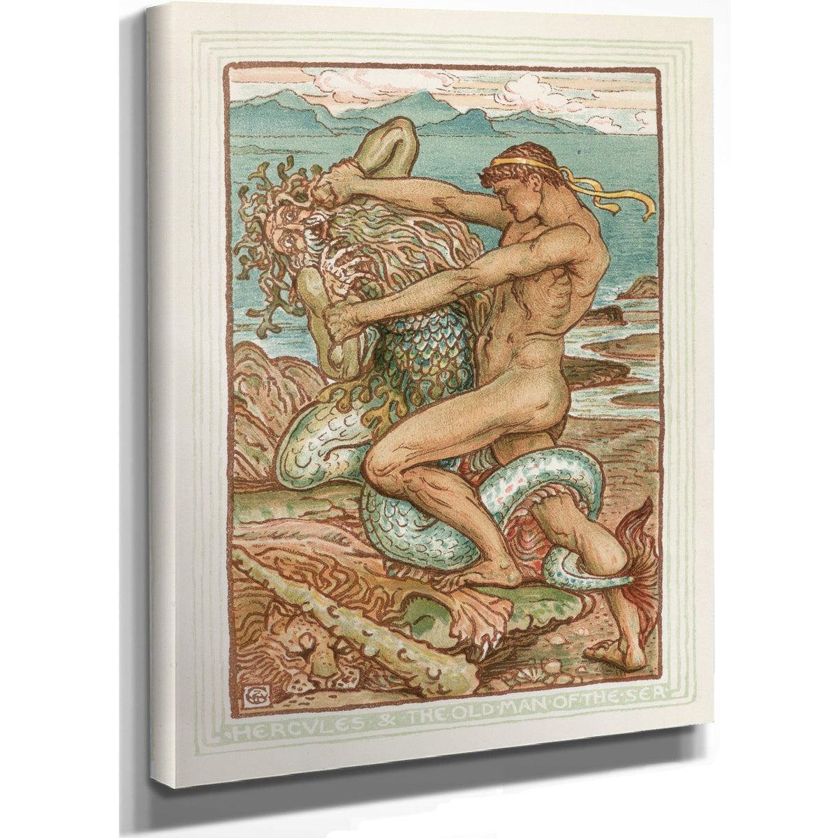 Hercules the Old Man the Sea 1893 By Walter Crane