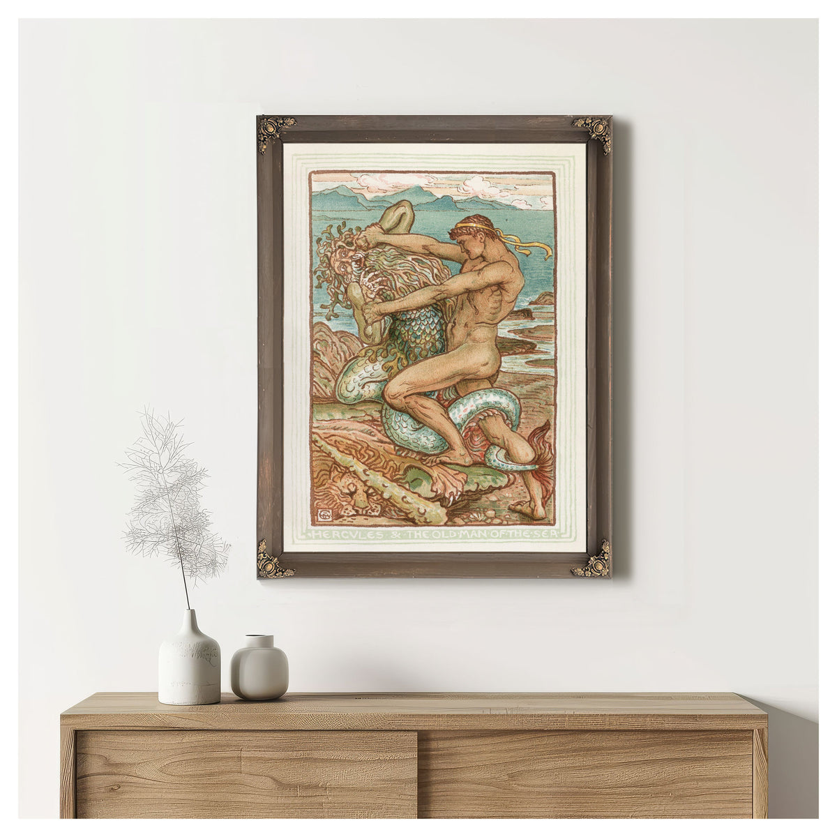 Hercules the Old Man the Sea 1893 By Walter Crane