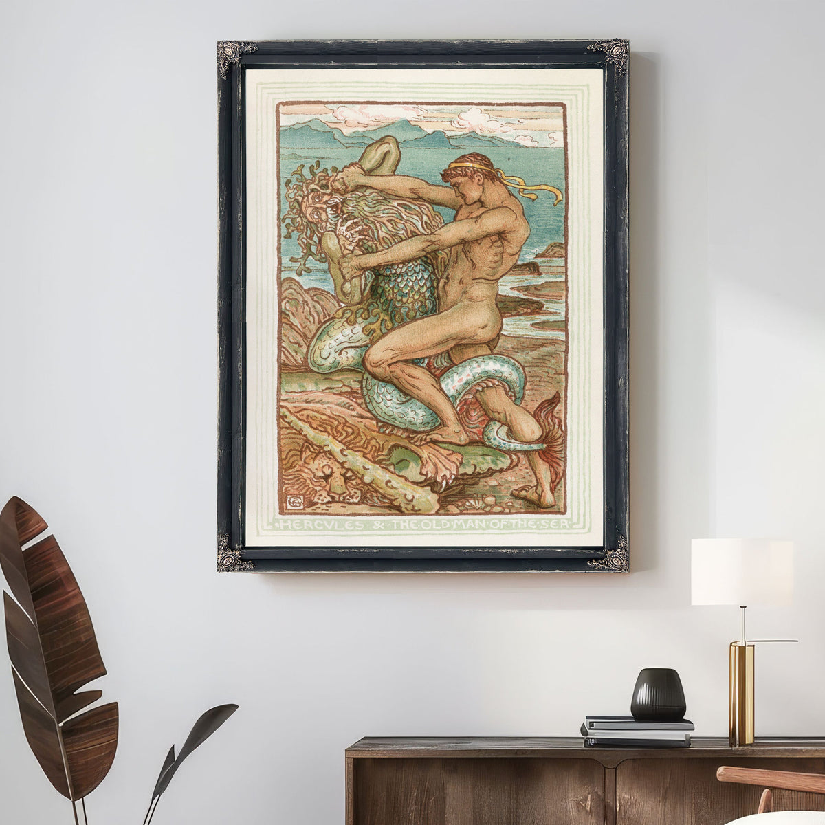 Hercules the Old Man the Sea 1893 By Walter Crane