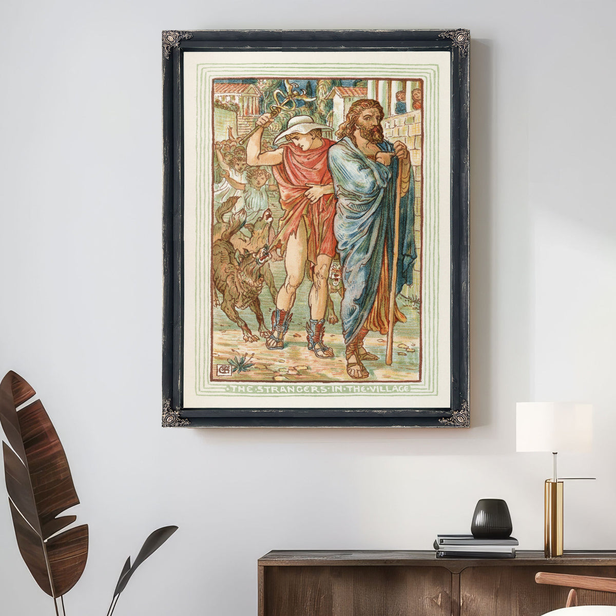 The Strangers the Village 1893 By Walter Crane
