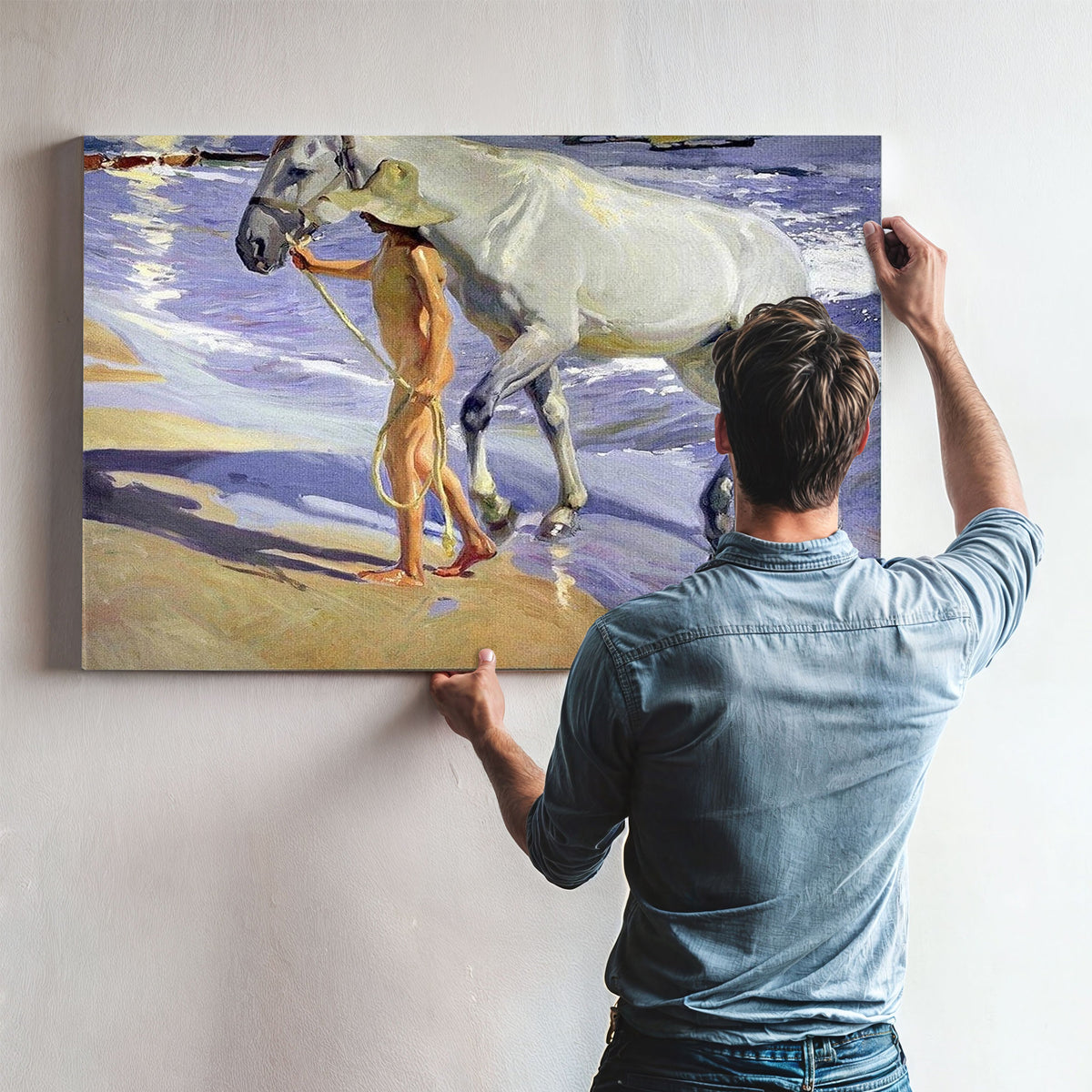 Washing The Horse By Joaquin Sorolla Y Bastida