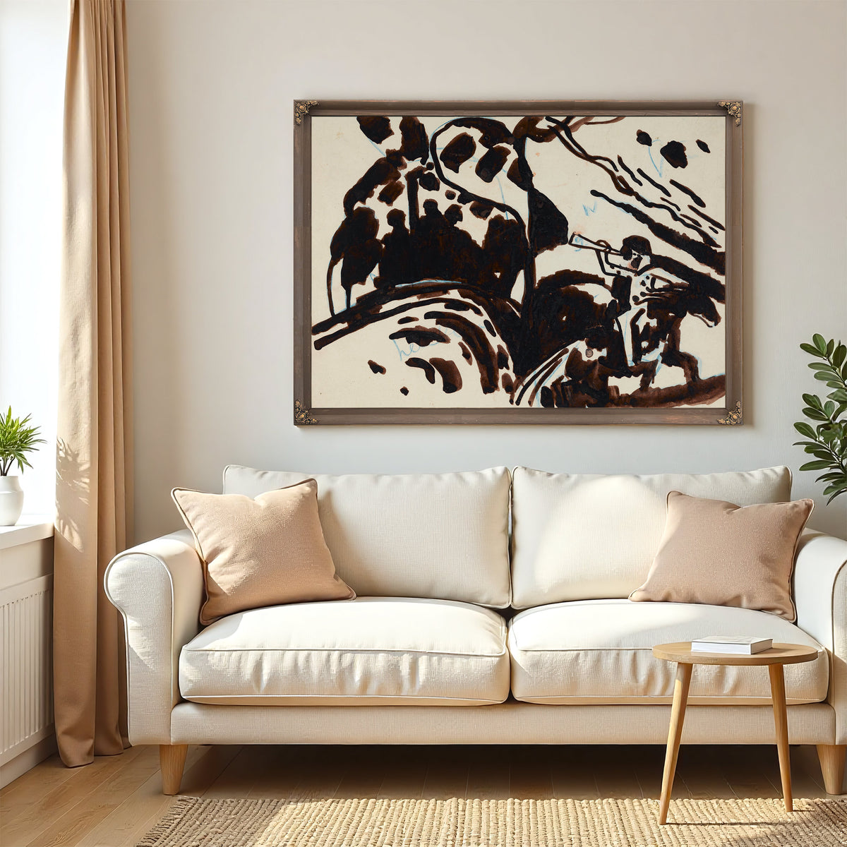 Landscape a Trumpet Blowing Rider 1909 By Wassily Kandinsky
