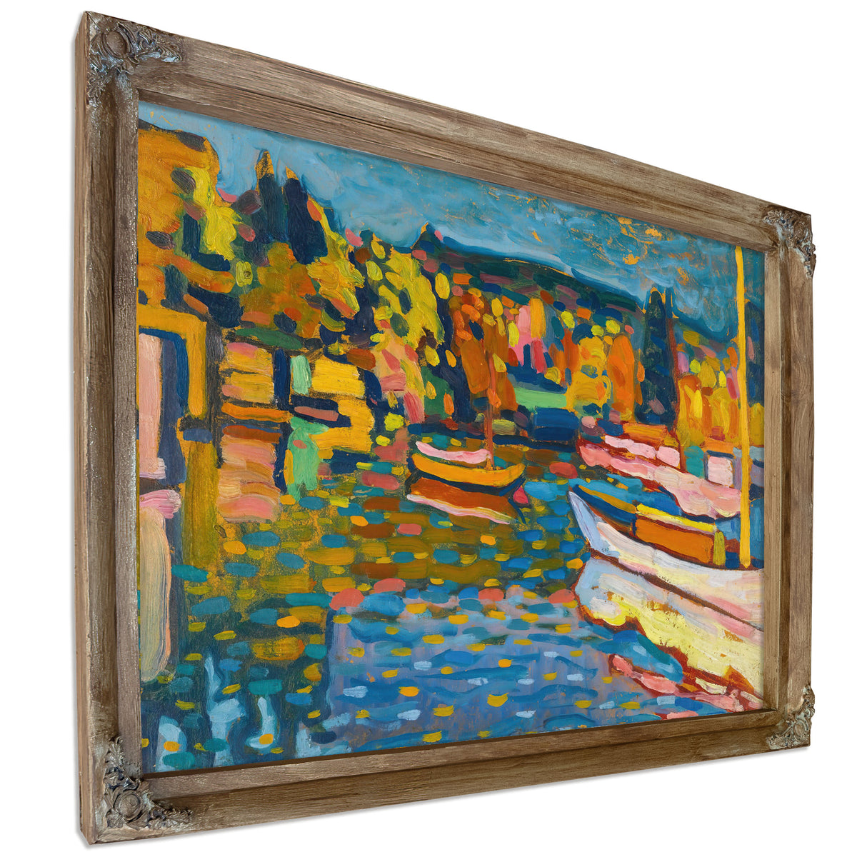 Study Autumn Landscape Boats 1908 By Wassily Kandinsky