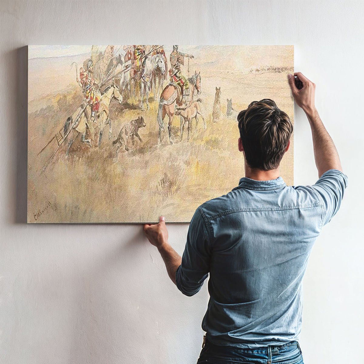 Watching The Buff By Charles Marion Russell