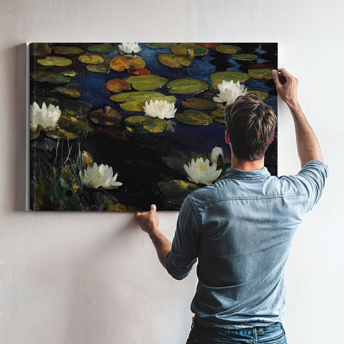 Water Lilies Study For The Youth And A Mermaid By Albert Edelfelt