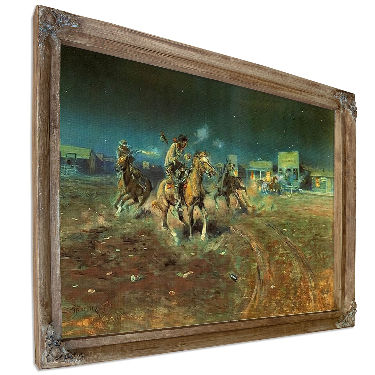 When Gun Speak Death Settles Dispute By Charles Marion Russell Fine Art Print