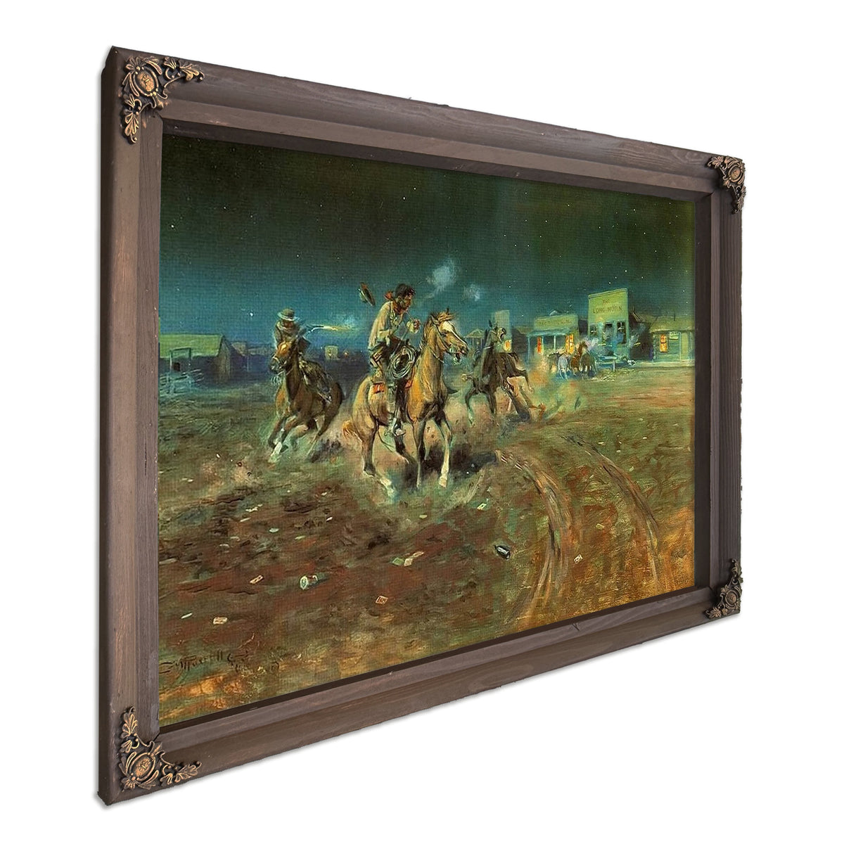 When Gun Speak Death Settles Dispute By Charles Marion Russell Fine Art Print