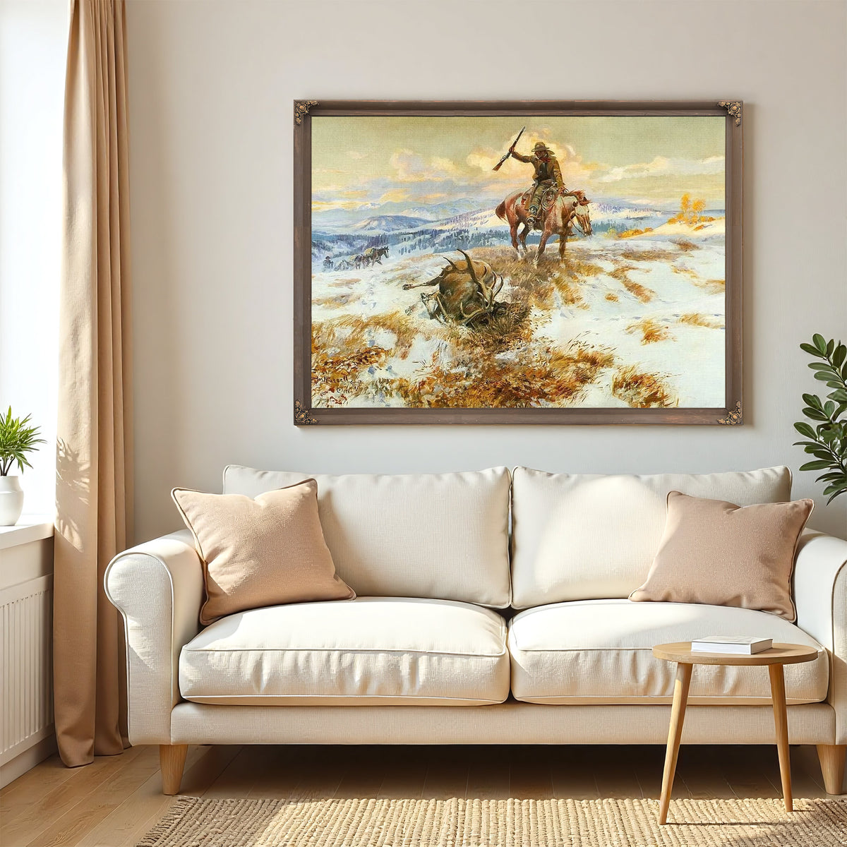 Where Tracks Spell Meat By Charles Marion Russell Fine Art Print