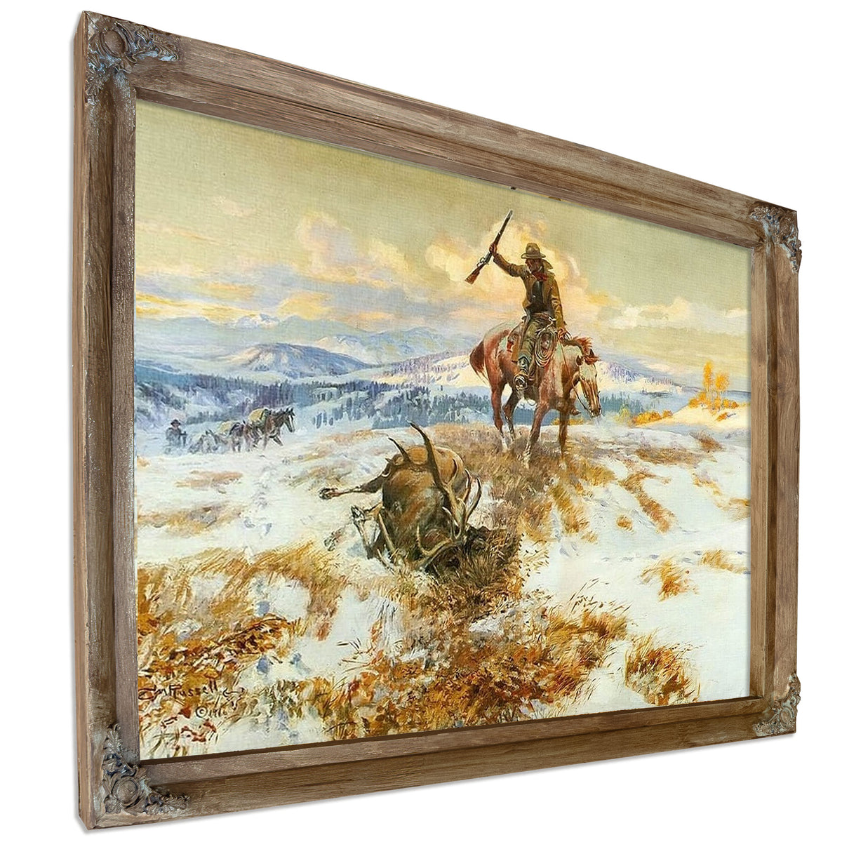 Where Tracks Spell Meat By Charles Marion Russell Fine Art Print