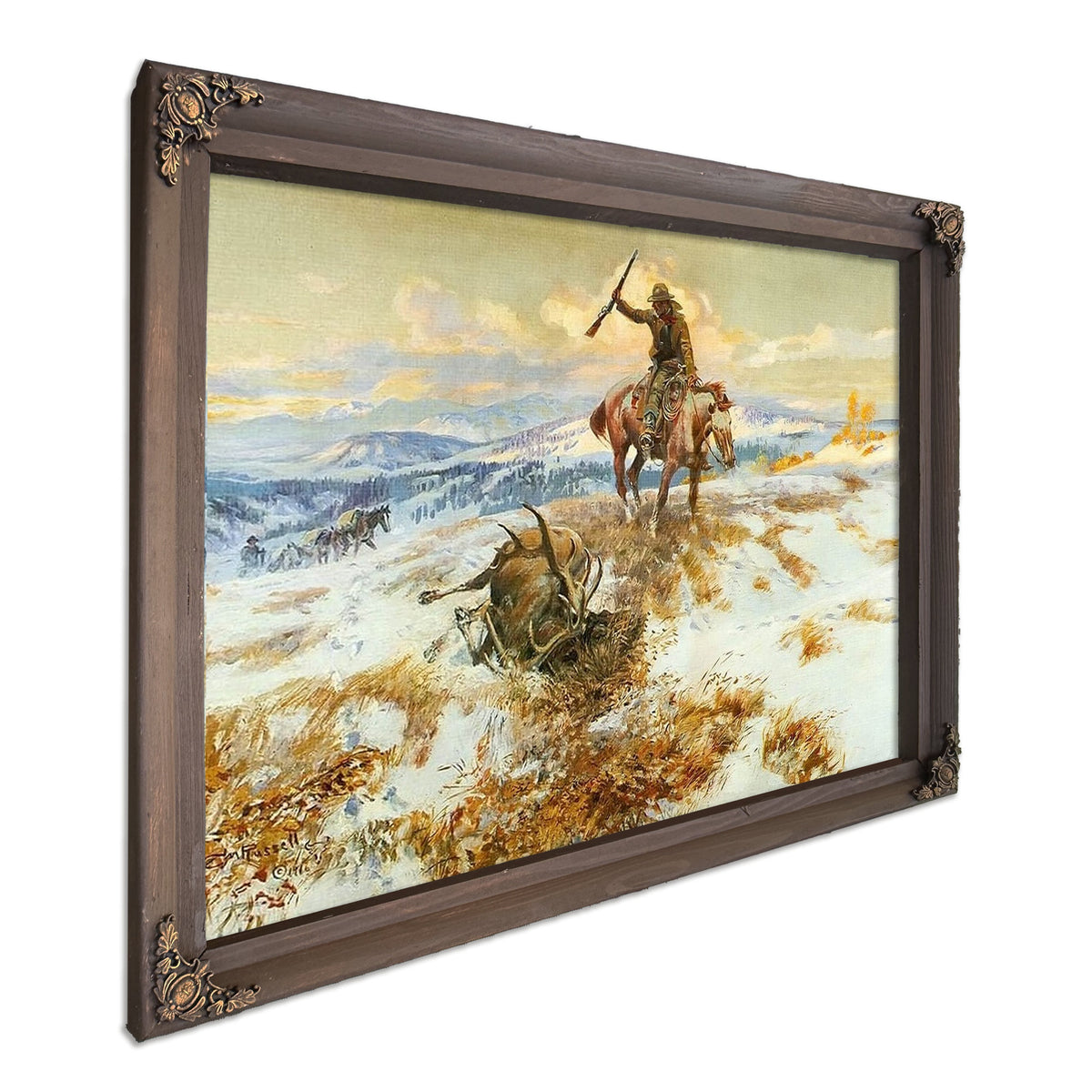 Where Tracks Spell Meat By Charles Marion Russell Fine Art Print