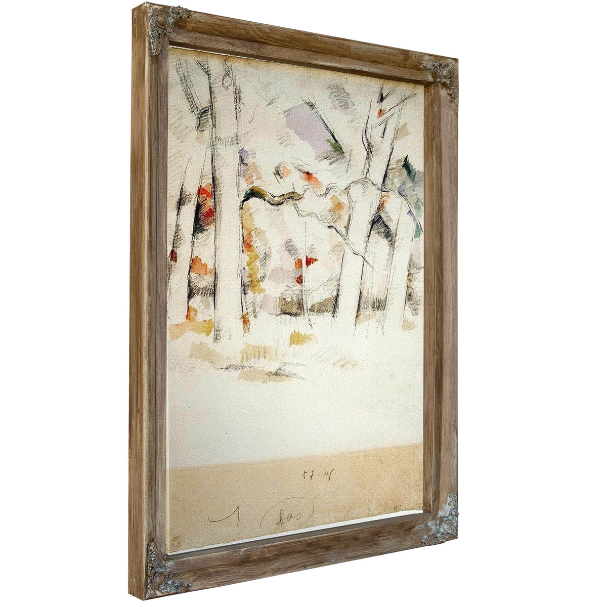 White Tree Trunks By Paul Cezanne