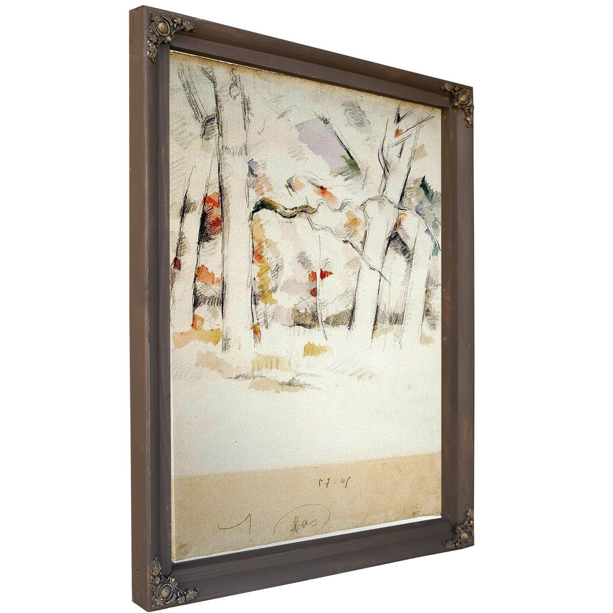 White Tree Trunks By Paul Cezanne