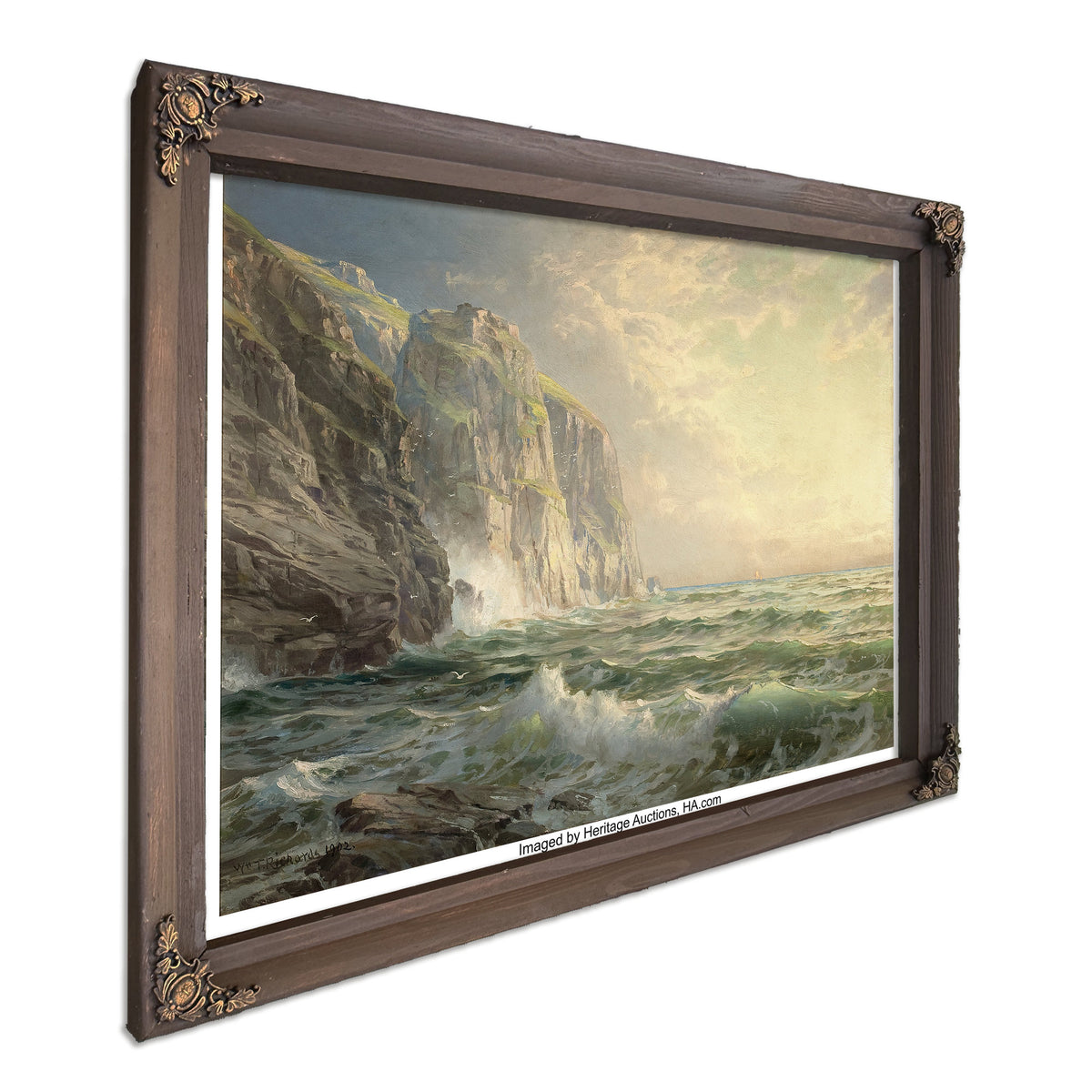 Rocky Cliff Stormy Sea Cornwall 1902 By William Trost Richards
