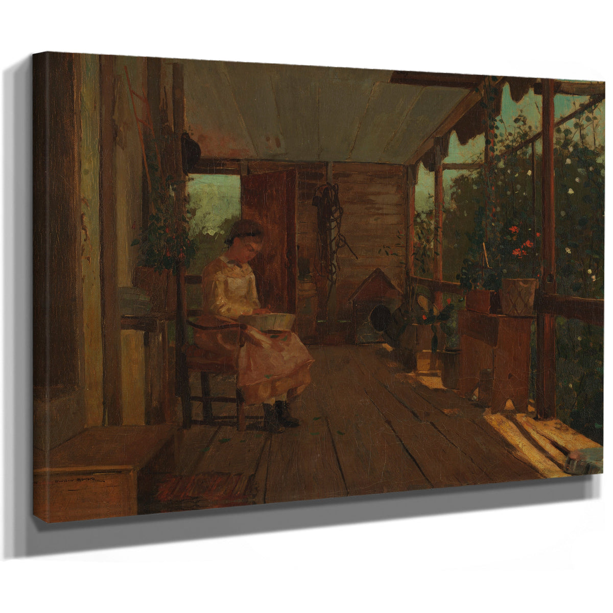 Girl Shelling Peas 1873 By Winslow Homer