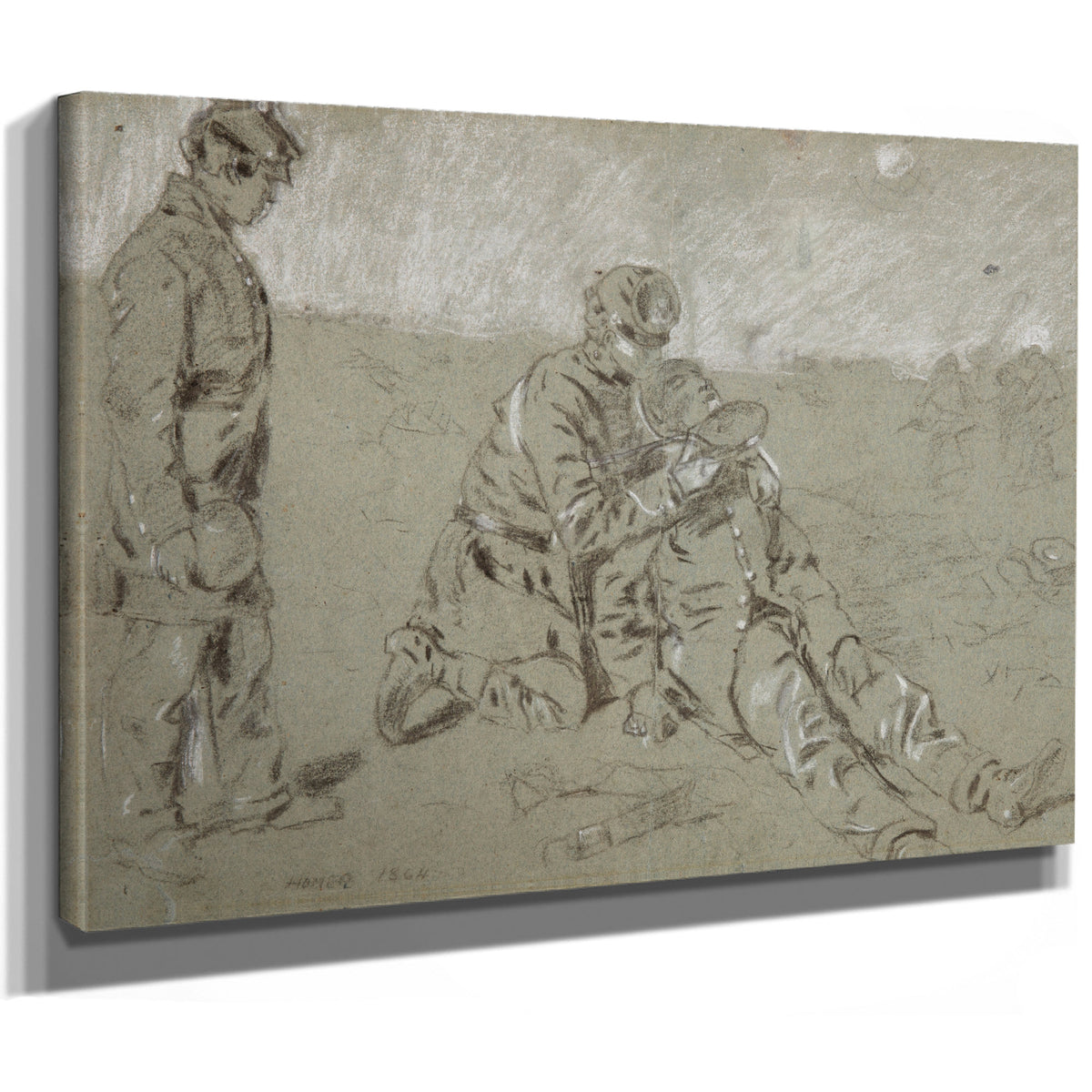 Soldier Giving Water to Wounded By Winslow Homer