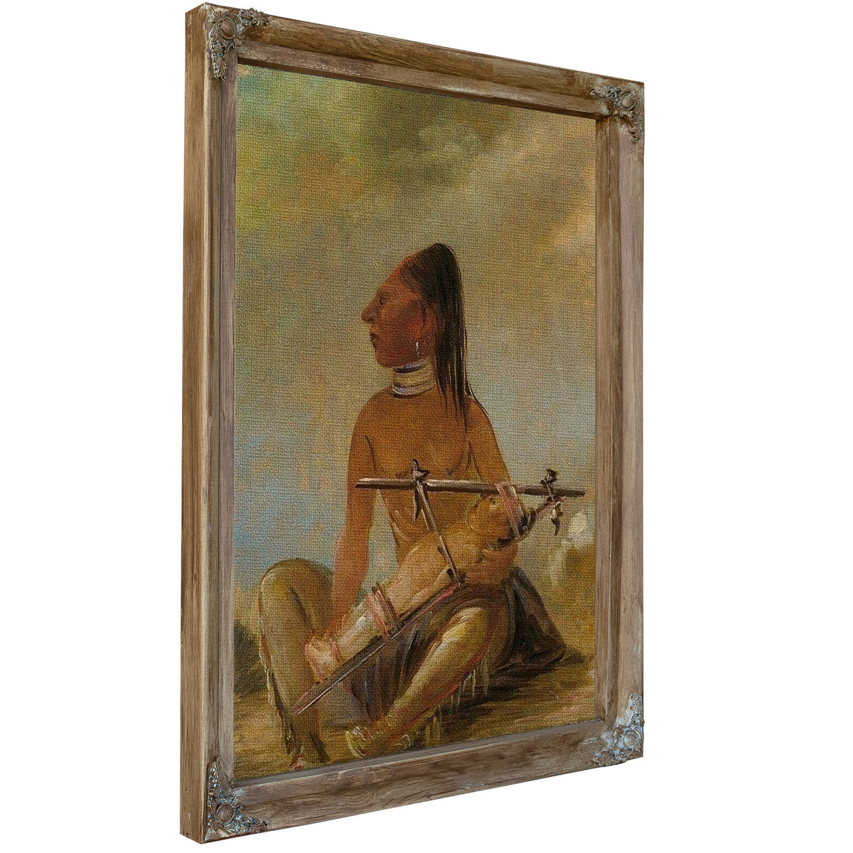 Woman And Child, Showing How The Heads Of Children Are Flattened By George Catlin
