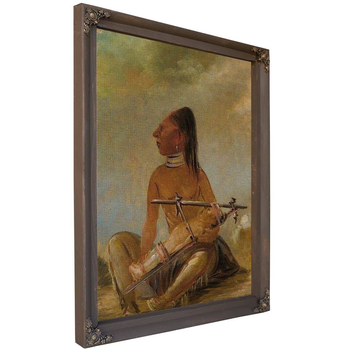 Woman And Child, Showing How The Heads Of Children Are Flattened By George Catlin