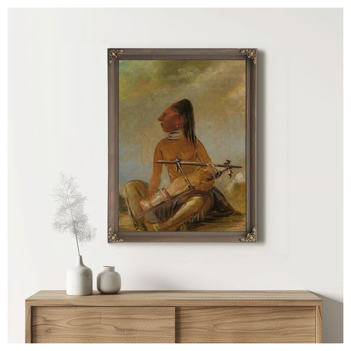 Woman And Child, Showing How The Heads Of Children Are Flattened By George Catlin