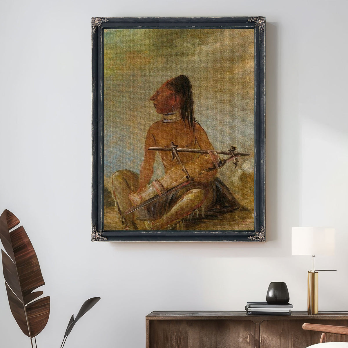 Woman And Child, Showing How The Heads Of Children Are Flattened By George Catlin
