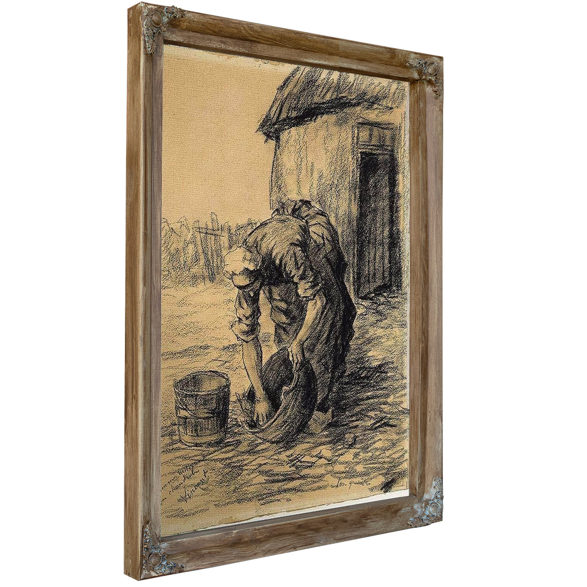 Woman Cleaning A Cauldron By Vincent Van Gogh