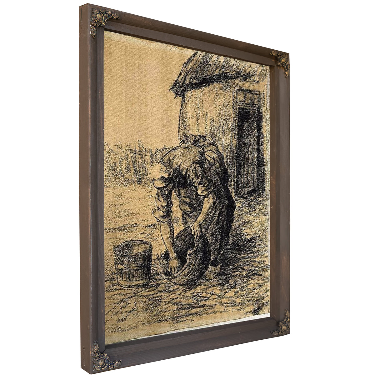 Woman Cleaning A Cauldron By Vincent Van Gogh