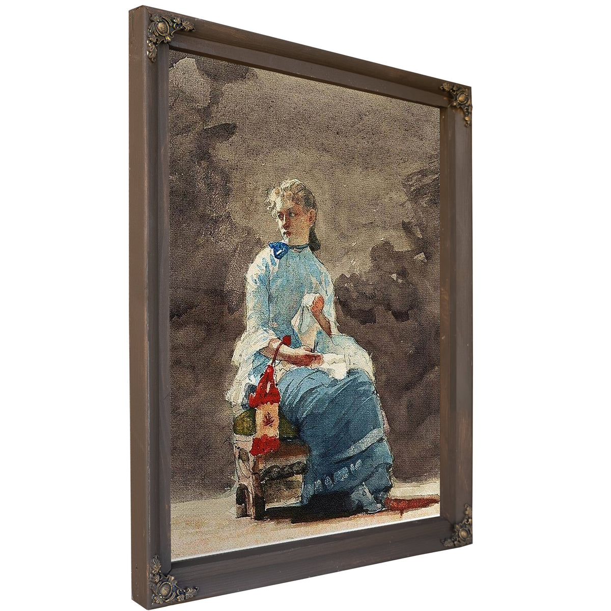 Woman Sewing By Winslow Homer